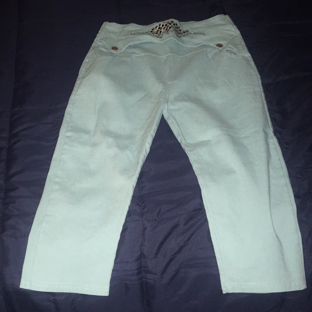 Colombian capris teal blueish color large/xlarge